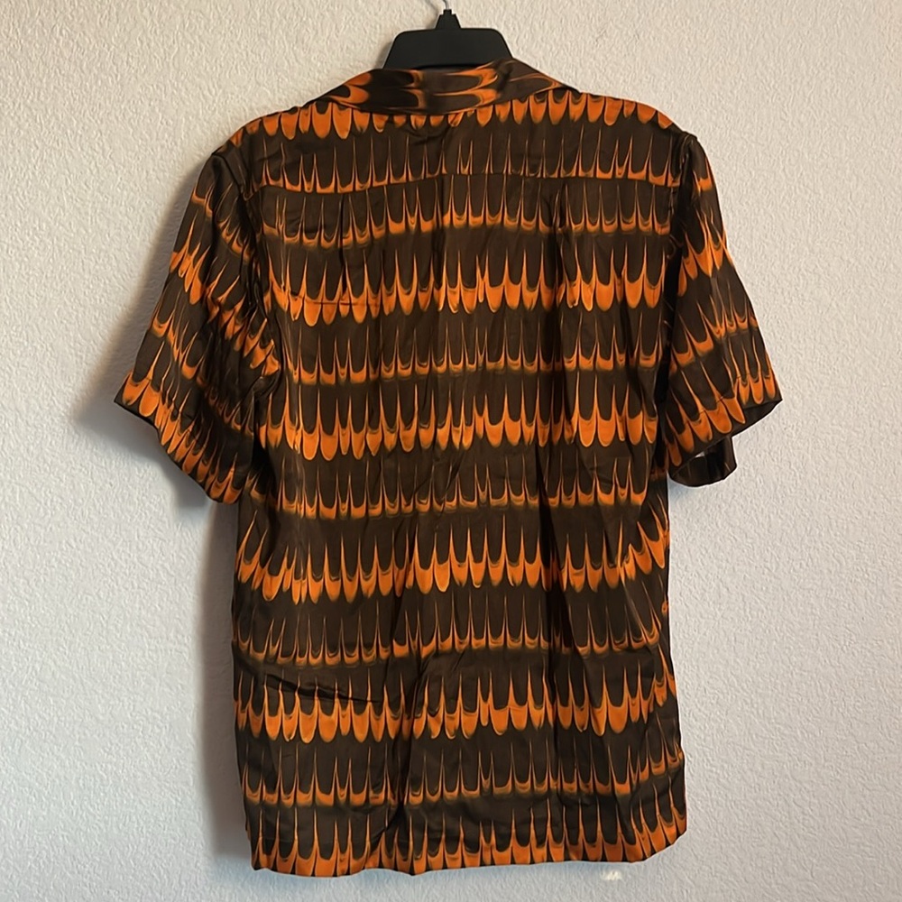 Wales Bonner Rhythm Short Sleeve Shirt in Brown Orange, NWT, Size 46 - Picture 4 of 8